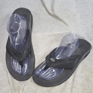 REEF Fanning Bottle Opener Flip Flop Slides Sandal US 11 EU 44 Mens Black  - Picture 1 of 8
