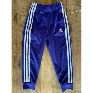 Adidas Track Pants Purple White Striped Athletic Joggers Kids Size 2SX - Picture 1 of 6