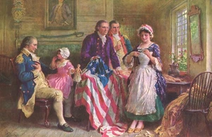 Betsy Ross Making of Our Flag 1977 JLG Ferris Artist Postcard - Picture 1 of 2