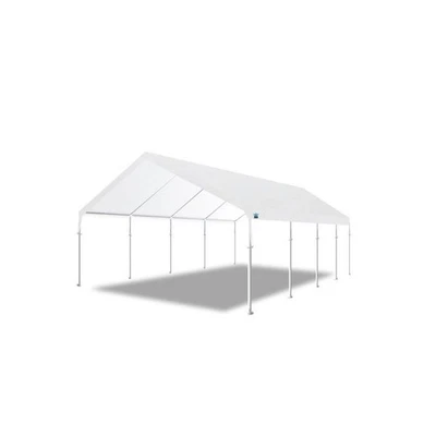 Marco de acero Hammertone de 18 pies por 27 pies, 2 pulgadas, 10 patas, cochera, blanco Foto 1 de 4