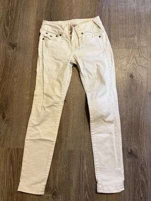 Pantalones para mujer True Religion Jodie blancos talla 28 bolsillos traseros con solapa Foto 1 de 4