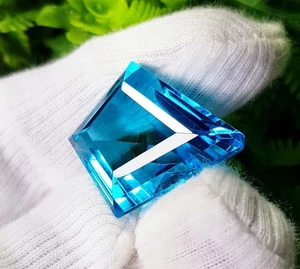 45CT Azul Aguamarina Corte Elegante AAA+ Joyería Superior Brillante Piedras Preciosas Sueltas 24x30x14mm - Imagen 1 de 8