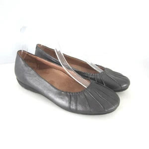 Abeo BIO System Womens 6 Narrow Taylin Metallic Pewter Gray Leather Ballet Flat - Picture 1 of 14