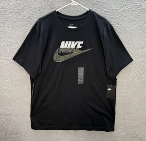 Nike Shirt Adult XL Black Crewneck The Nike Tee Camouflage Center Swoosh NEW - Picture 1 of 14
