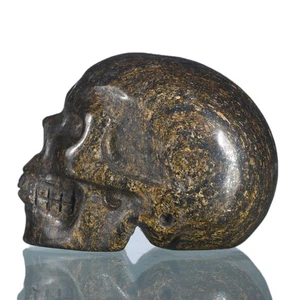 Magia curativa metafísica calavera tallada en broncecito brillante natural de 1,5", #38O27 - Imagen 1 de 8