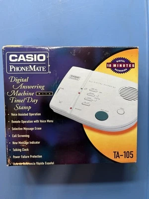 Contestador automático digital Casio PhoneMate 1990 de colección con sello de día de hora TA-105 Foto 1 de 4