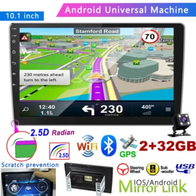 10.1" Android 10 Doppel 2DIN Autoradio Mit GPS Navi BT USB WiFi 2+32GB + Kamera - Bild 1 von 4