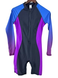 NEW Halcurt Women's Rash Guard Boy Leg Long Sleeve Zip UPF 50+ Size Small Swim - Picture 1 of 10