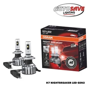 OSRAM NIGHTBREAKER PAR LÁMPARAS LED H7 GEN2 230% MÁS BRILLANTE 6000K PAQUETE DOBLE NUEVO 2024 - Imagen 1 de 4