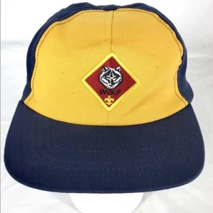 Boy Scout Cub Wolf Hat Blue Gold Adjustable Size S/M - Picture 1 of 1