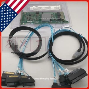 9207-8i 6Gbps HBA LSI FW:P20 IT Mode ZFS FreeNAS unRAID W/ 2* SFF-8087 SAS Cable - Picture 1 of 5