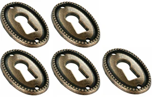 5x Schlüsselschild braun Zier Blende Möbel Schlüssel Rosette Abdeckung 35,5x24 - Bild 1 von 6