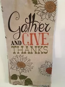 2 SAMMELN UND DANKE SAGEN KÜCHENTÜCHER ERNTE BLUMEN VON RITZ JACKLEINEN FARBE - Bild 1 von 5