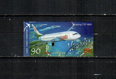 VANUATU Scott's 938 ( 1v ) Air Vanuatu, Boeing 737-800 F/VF Used ( 2008 ) Cover