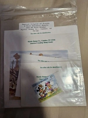 Vintage Magical Kingdom of Disney 6 Mint Souvenir Sheets and 17 Various Stamps - Image 1 of 4