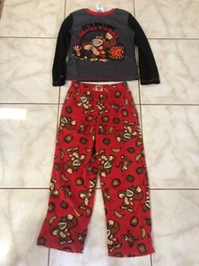 Nintendo Donkey Kong Boy PJ Pajama Set Long Sleeve Shirt & Pants Size M ( 8 ) - Picture 1 of 14