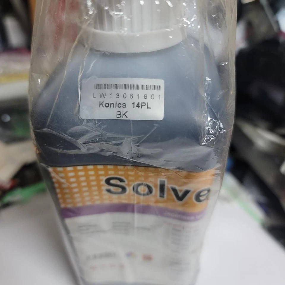 Solvent ink for Konica Minolta Printheads 14pl (KM512/1024) 1 Liter Black Color - Image 1 of 2