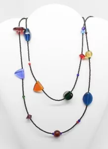 St James Collection- 50 Inch Beaded Multicolor, Multishape Necklace - Picture 1 of 4