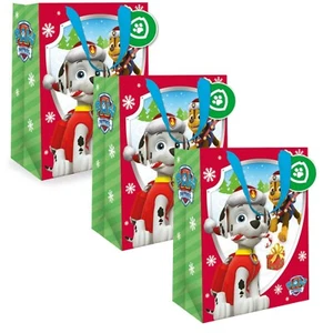 Christmas Gift Bag | Paw Patrol | Kids Present Gift Bag | 33x26cm | THREE PACK - Picture 1 of 4