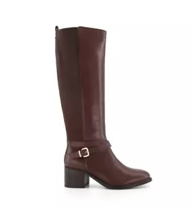 Dune Tildings Leather Buckle Detail Knee High Boots Womens Brown UK 3 *REFSSS712 - Picture 1 of 2