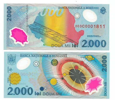 10 PACK Romania 2000 Lei, 1999, P-111, Polymer, Banknotes, UNC Cover
