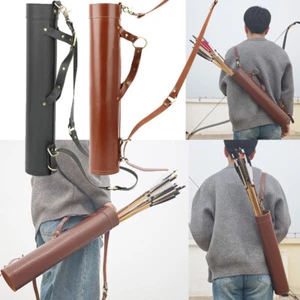 Traditional Back Quiver Arrow Holder Hip Bag Handmade Cowhide Archery Bow Hunt - Picture 1 of 17