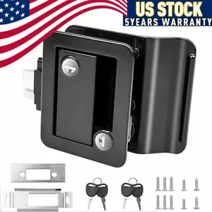 RV Paddle Entry Door Lock Latch Handle Knob Deadbolt For Camper Trailer Black ` - Picture 1 of 11