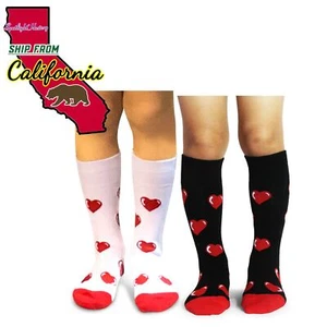 Spotlight Hosiery Boys&Girls Valentine's Day V-Day Hearts Socks (Youth Shoe 1-7) - Picture 1 of 10