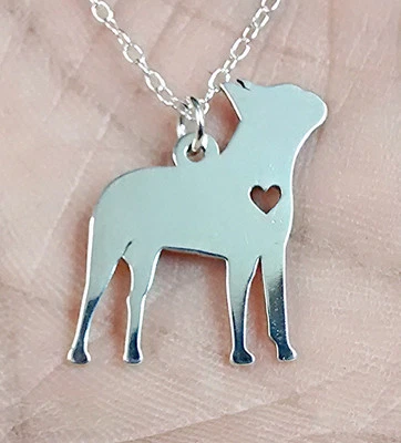 Collar Boston Terrier - Joyería de plata de ley - Oro - Oro rosa - Dije para perro Foto 1 de 4