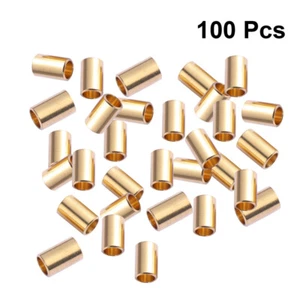 100 Pcs Jewelry Accessories Beads Copper Tube for Making Metal Tubular - Picture 1 of 11