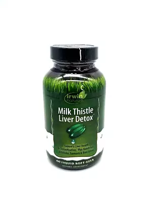 Irwin Naturals Milk Thistle Liver Detox Supplement, 60 Count Ea. Exp 11/2026 - Image 1 of 2