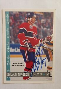 1992-93 O-Pee-Chee #315 In Person Auto Sylvain Turgeon Canadiens