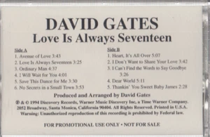 david gates love is always seventeen cassette promo bread - Picture 1 of 2
