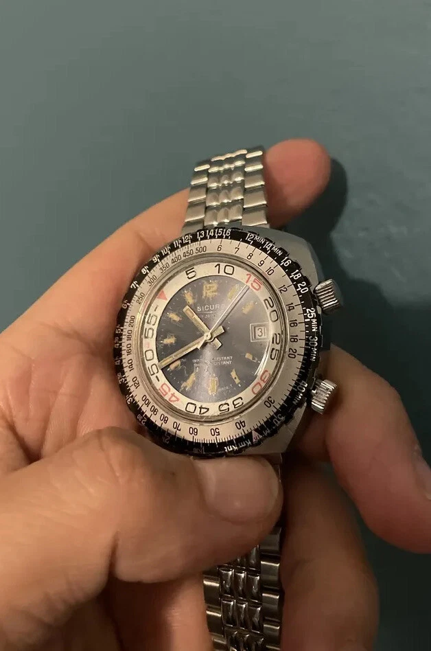 Reloj de buceo para ordenador Sicura de colección raro para caballeros 🇨🇭 Foto 1 de 4