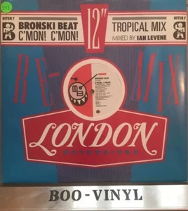 Bronski C’MON C’MON TROPICAL MIX  12" Vinyl UK 1984 London A1/B1 Matrix Single - Bild 1 von 3