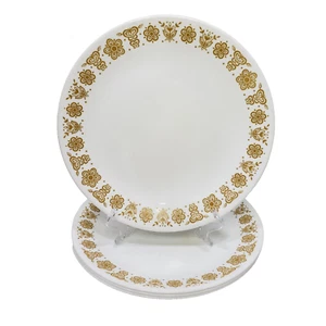 Corning Ware Corelle Dinner Plates 10" Golden Butterfly Yellow Flowers 4pc Retro - Picture 1 of 6