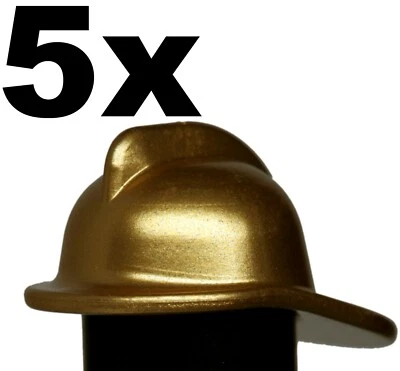NUEVO LEGO - Tocado - Ciudad - Casco de Bomberos Metálico Dorado x 5 - Sombrero de Bombero  Foto 1 de 2
