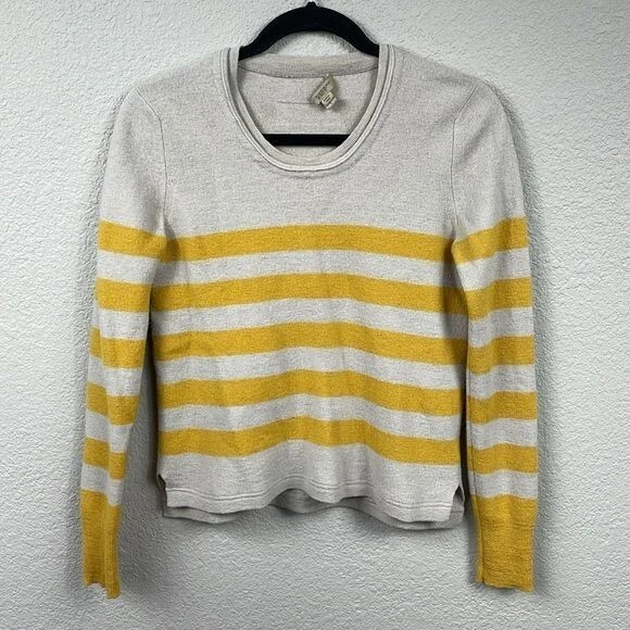 Burberry Brit Striped Wool Linen Sweater Yellow Cream - Image 1 of 4
