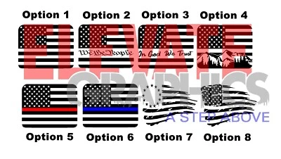 For Jeep Gladiator Stripes Rear Window Flag Graphics Vinyl Decals 2020-2026 - Imagem 1 de 4