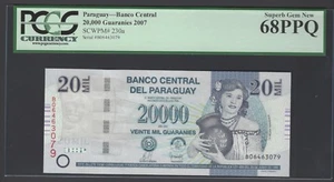 Paraguay 20000 Guaranies 2007 P230a Uncirculated Graded 68 - Picture 1 of 2