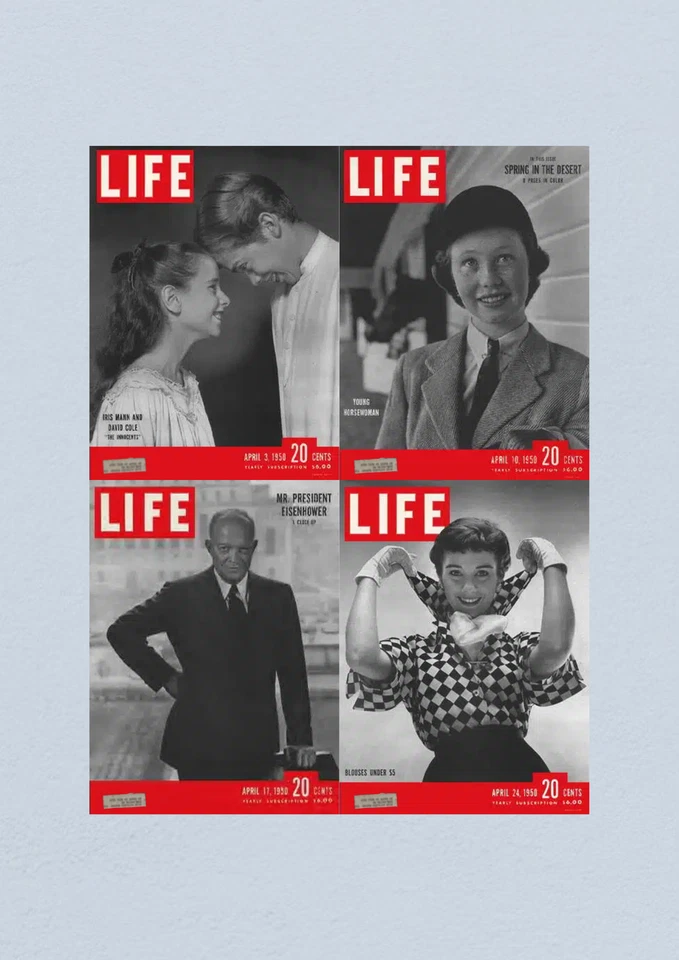 Life Magazine Lot of 4 Full Month of April 1950 3, 10, 17, 24 Foto 1 de 1