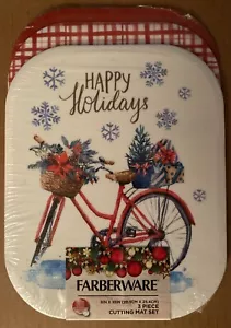 CHRISTMAS FARBERWARE 3 PIECE CUTTING MAT SET THREE DIFFERENT DESIGNS BRAND NEW - Picture 1 of 2