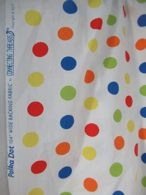 Polka dot Fabric From Connecting Threads On White   SBTY X 104" VTG 2017   NEW - Image 1 of 4