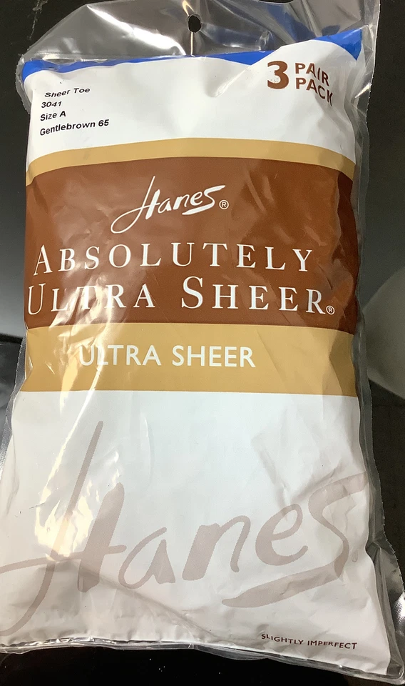 Hanes Absolutely Ultra Sheer Pantyhose 3 Pack Jet Black 3041 Control Top Size F