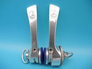 CAMPAGNOLO RECORD 6 SPEED INDEXED SYNCHRO DOWNTUBE SHIFTERS 1990 - R/H IS NOS - Picture 1 of 18