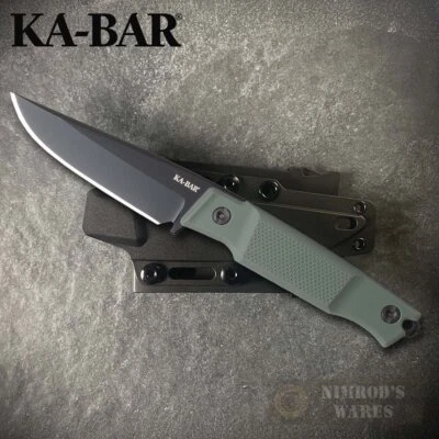 Ka-Bar APEX KNIFE 3.9" + Sheath D2 Steel Green Handle 5500 FAST SHIP - Image 1 of 3