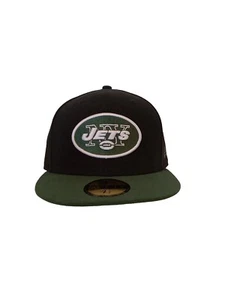NWT New Era New York Jets 59Fifty Hat 7.5 Fitted Black Green Patch Flatbill NFL - Bild 1 von 7