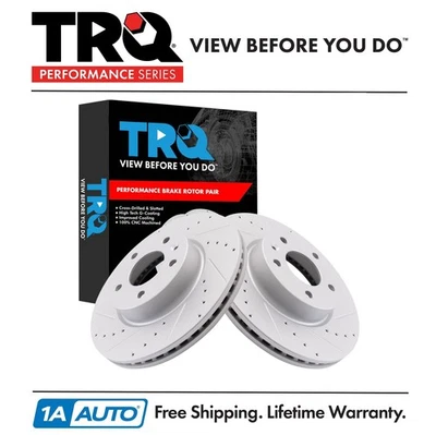 TRQ Performance Front Brake Rotors Set Fits 2013-2019 Cadillac ATS 2020-2024 CT4 — 第 1/4 张图片