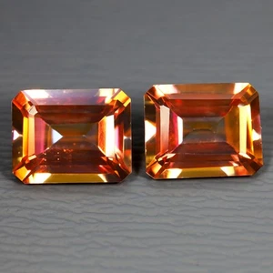 Par de piedras preciosas de topacio crepuscular corte esmeralda (10 x 8 mm) de 8,13 quilates (2 piezas) a juego - Imagen 1 de 2