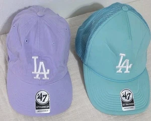 Cappello da baseball snapback camionista Los Angeles Dodgers marca '47 berretto viola acqua 2 pezzi - Foto 1 di 6